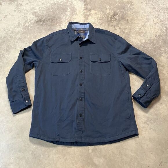 Jachs New York Jacket Shacket Over Shirt Mens XL‎ Navy Button Front Lined
